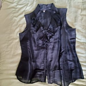 Armani Jeans Black Linen Blouse